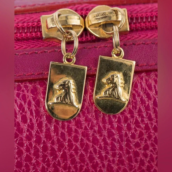 🩷Mark Cross Hot Pink Pebble Leather Messenger Bag - Picture 4 of 9